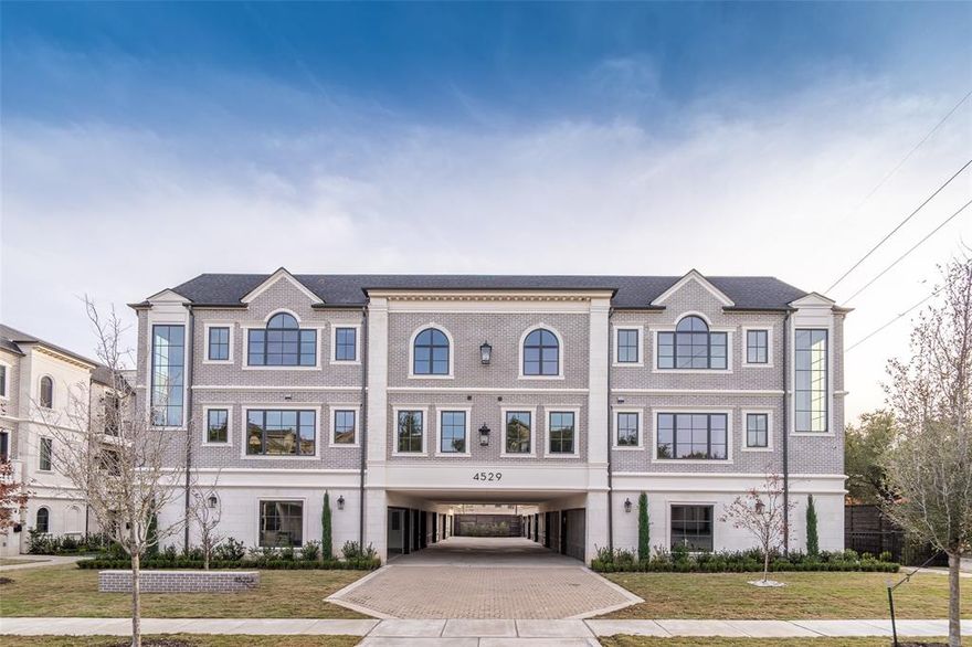 No expense was spared in this gorgeous property by Stainback Construction completed December of 2024! This 3 bed, 3 bath luxury condo offers the finest in high-end living. Wolf-range, Sub zero, smart home technology, Pella doors and windows with automatic shades, and much more. This unit features a highly functional three story floor plan with a private elevator, a chef's kitchen, as well as a 2-car garage equipped with epoxy flooring and an electric car charging outlet. Located on a quiet, tree-lined street and zoned to HPISD, this home blends modern sophistication with timeless quality. Walking distance from Highland Park High School, Highland Park Village, and the shops on Preston!