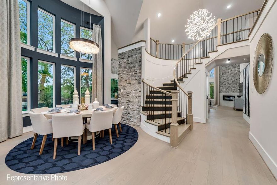 Welcome to this beautifully crafted, brand-new four-bedroom home in the desirable Providence Cove community with completion set for JAN. Ideally located just off the Sam Rayburn Tollway, this home offers unmatched access to shopping, dining, and top-rated schools, along with neighborhood amenities including pickleball courts, a tranquil lake, and direct access to the McKinney Trail system. Step inside to a grand entryway highlighted by a dramatic curved staircase that sets a sophisticated tone. Formal living and dining spaces lead into a spacious family room featuring vaulted ceilings and a sleek linear fireplace with drystack stone stretching to the ceiling. The open-concept kitchen is a chef’s dream, complete with a large island, slab countertops, Shaker-style cabinetry, premium stainless-steel appliances, a five-burner gas cooktop with custom vent hood, pots and pans drawers, a butler’s pantry, and a stylish picket tile backsplash. Energy Star certified for low energy bills

Throughout the home, 8-foot interior doors, a modern front entry, rich wood floors, and a full oak staircase with wrought iron balusters enhance the sense of luxury. A private guest suite on the main level offers flexibility for visitors or a home office. The elegant primary suite includes a freestanding soaking tub, dual vanities, a walk-in shower with designer tile, and a spacious walk-in closet.

Upstairs, enjoy a versatile game room, a dedicated media room, a reading loft, and two additional bedrooms. Designed with comfort and efficiency in mind, the home includes a built-in security system, sprinkler system, tankless water heater, R-38 insulation, and Energy Star certification.

This home blends modern design with everyday functionality in a thriving, connected community. Don’t miss your opportunity to own this stunning new construction home.