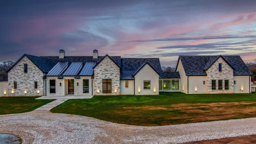 Texas Masterpiece in Parker County !!! This brand new custom home left nothing to the imagination when it comes to luxury, comfort, functionality and peaceful country living. Its 5,156 ft floor plan was meticulously designed to accommodate a large family that enjoys entertaining. 5 bedrooms, each with ensuite bathrooms, private study, massive back porch with outdoor fireplace, game room and bespoke lighted wine closet !! The master suite boasts a luxurious bathroom, his and her closets, and top-tier craftsmanship throughout. The chefs kitchen features top of the line appliances and a separate butlers pantry!  The 43.48 acres surrounding the residents are just as impressive with lush natural grass, fertile sandy soil, and crystal clear stock tank with excellent watershed. This ranchette is Ag exempt, hay production offers income, and has plenty of water. Big ranches neighbor the property so wildlife is abundant. Dead end road with super lite traffic. Cat7 storm shelter, and much more.