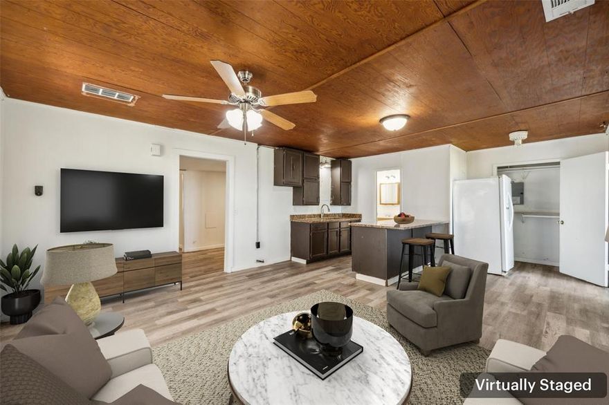 AS IS Cash Sale. Welcome to 9242 Green Springs Cir – an updated 3-bedroom, 3-bath home offering 2,100 square feet of versatile living space, perfectly situated on a spacious lot just moments from the lake. This charming Sanger residence combines comfort, style, and convenience, making it an ideal retreat or full-time home. Enter to discover thoughtful updates throughout, including new flooring, cabinetry, and refreshed bathrooms. This home offers bonus rooms that are sure to suit all your needs, could be a 5 bedroom, 3 bath home. The generous lot size offers endless potential for outdoor enjoyment—garden, play, or even design your dream backyard oasis. Recent updates include new windows. And with the lake just a short distance away, weekend adventures are always within reach. Full of potential and ready for you to make it your own. 3D tour available online. Foundation work is needed.