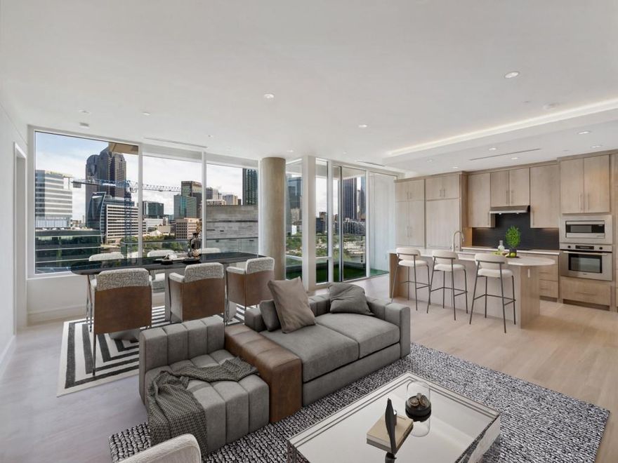 Experience elevated urban living in this newly renovated, stunning 2-bedroom, 2.5-bathroom luxury executive residence at the iconic W Hotel South Tower Residences in Victory Park, Dallas. Seamlessly blending hotel luxury with the privacy of home, this sophisticated condo offers an unmatched lifestyle in the heart of the city.
The thoughtfully designed interior showcases high-end finishes throughout, including floor-to-ceiling windows that bathe the open-concept living spaces in natural light while framing breathtaking views of the Dallas skyline — including the striking upcoming Goldman Sachs tower directly across, a testament to the world-class corporate and cultural energy that defines this premier address.
The chef-inspired kitchen, spa-like primary suite, and generously sized secondary bedroom make this residence as functional as it is beautiful. This unit also includes two premium parking spaces conveniently located adjacent to the elevator, plus two private storage units — a rare and highly coveted combination in urban high-rise living.
As a W Residences owner, enjoy exclusive access to world-class hotel amenities including the WET® deck pool, AWAY® Spa, state-of-the-art fitness center, 24-hour concierge and room service, and the legendary Whatever or Whenever® service. Ask about exclusive owner discounts to the W Hotel & Spa.
Steps from American Airlines Center, upscale dining, vibrant nightlife, and the beloved Katy Trail, this address puts the very best of Dallas right at your doorstep. Whether you're entertaining guests or retreating in style, this Victory Park gem delivers a truly five-star living experience every single day. Some photos have been virtually staged to show potential.