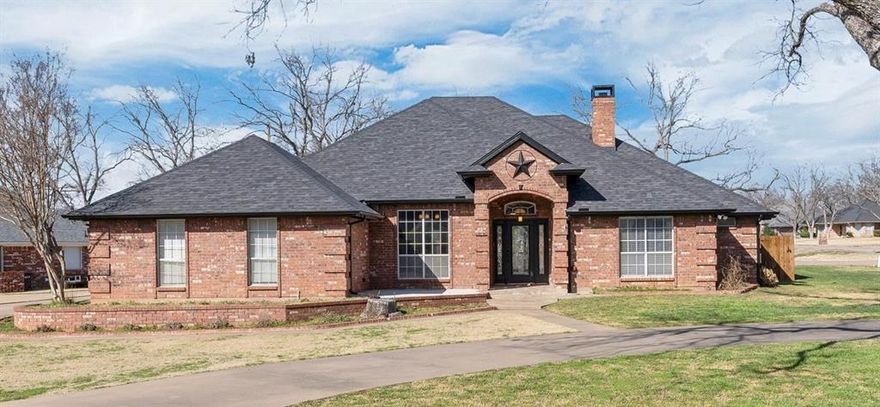 Ideally situated on a large corner lot this beautiful 3-bedroom 3-bath home has much to offer. The open floor plan features a beautiful brick wood burning fireplace with adjoining bookshelf. The kitchen has newer appliances to include, refrigerator, oven, dishwasher, granite composite sink and disposal. The large walk-in pantry has plenty of extra storage and the over sized breakfast nook overlooks the swimming pool and private fenced backyard. The Primary bedroom and bath have been masterfully updated and include beautiful ceramic tile, large walk-in shower, double vanities and a spacious walk-in closet. Two additional bedrooms each conveniently have their own bathrooms. The entire interior has ben repainted in warm colors to add extra ambiance to the beautiful home. The gated community of Pecan Plantation has something to offer for everyone. The Pecan Activity Center has indoor and outdoor pickleball courts, walking trails, swimming pools and many structured activities throughout the month. Pecan Plantation also has medical resources, shopping, restaurants, golf courses, private marina, stables and the list goes on. Come check out everything this lovely well-maintained home in this sought after community has to offer.