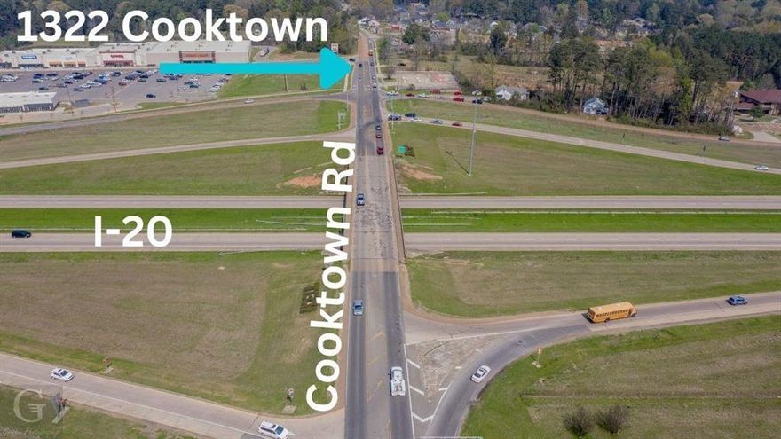 Located less than ¼ mile from I-20 in Ruston, this 4.237-acre commercial development site at 1322 Cooktown Rd offers a strong opportunity for investors or developers seeking land in one of Ruston’s growing commercial corridors.

The property features approximately 188 feet of frontage on Cooktown Rd, a high-visibility corridor serving the Louisiana Tech exit from Interstate 20. Zoned B-4 Highway Business, the site allows for a wide range of commercial uses including retail, restaurant, service businesses, office, and other highway-oriented development.

The parcel is partially cleared with trees lining the perimeter and currently includes a residential structure that is considered to have no contributory value, making the property well suited for redevelopment. The depth and configuration of the parcel provide flexibility for a variety of potential development layouts.

Directly across the road is a retail center anchored by several national retailers including Hobby Lobby, TJ Maxx, Ulta, Old Navy, and Five Below, and the surrounding area includes nearby apartment communities that contribute to the strong daily traffic and customer base in the corridor. The corridor is also expected to see additional commercial activity with the planned Buc-ee’s travel center approximately two miles away.

With excellent interstate access, proximity to Louisiana Tech University, nearby national retailers, and continued area growth, this property presents a compelling opportunity for commercial, service, or mixed-use development in Ruston.