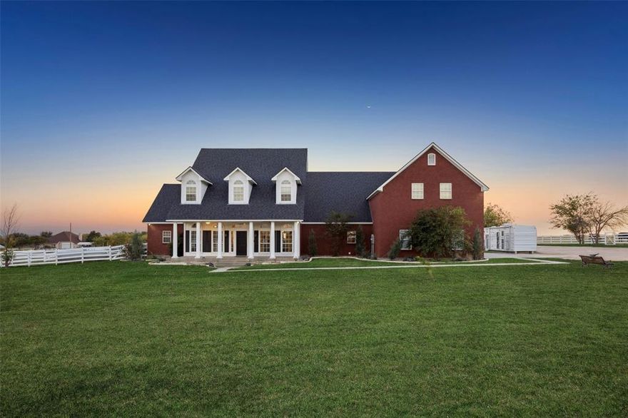 Escape to a place where wide-open skies meet refined comfort. Set on 3.7 picturesque acres just minutes from Denton and US-380, this extraordinary ranch-style estate delivers the perfect blend of country tranquility and modern sophistication. From the moment you arrive, the property feels like its own private world, sprawling pastures, mature trees, and a beautifully designed home crafted for both relaxation and recreation. Step inside and you’ll find rich custom oak cabinetry throughout, an inviting open layout, and elegant touches like two fireplaces and a dedicated office. The gourmet kitchen flows effortlessly into formal and casual dining spaces, perfect for family meals or entertaining guests. When it’s time for fun, this home delivers in every way, host movie nights in the fully equipped media room or unwind in the game room with a wet bar that’s built for making memories. Outdoors, paradise continues with a sparkling 40,000-gallon saltwater pool, ideal for cooling off under the Texas sun or enjoying peaceful evenings surrounded by open space and starlit skies. Every detail has been thoughtfully designed to balance luxury with livability: a spacious walk-in pantry, oversized laundry room, and smart utility setup featuring a functioning well, aerobic system, and 6-inch water line access at the road. With prime frontage along Mitchell Road, this property also offers incredible investment flexibility, plus the option to expand with additional acreage available. Whether you dream of a family retreat, a personal ranch, or a forever home that truly feels like an escape, this estate is your opportunity to have it all. Additional acreage is available, up to 42 acres in total!