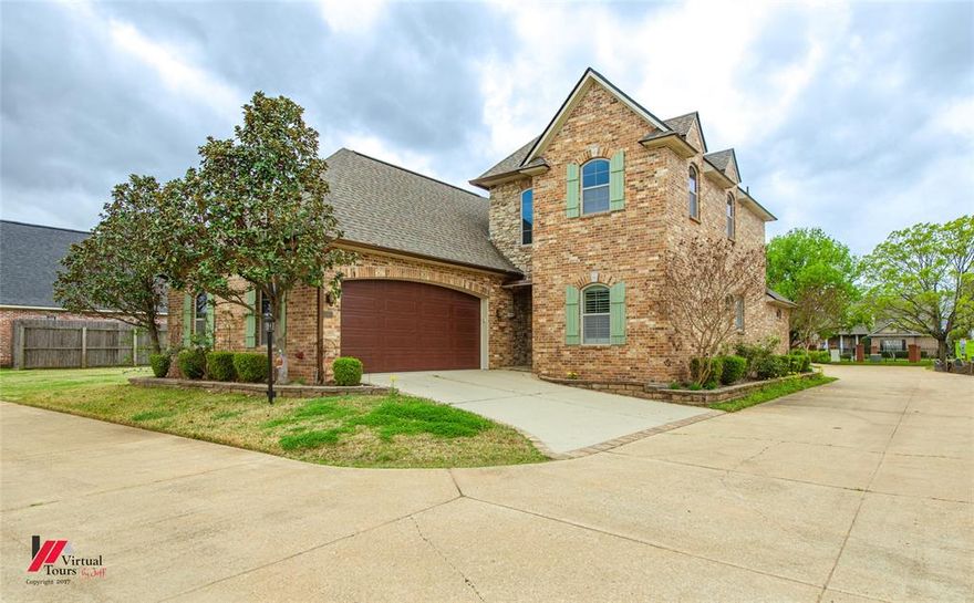 Discover the perfect blend of luxury, privacy, and ultimate convenience! Tucked away in a highly sought-after gated community, this stunning 3-bedroom, 3-bathroom home offers a tranquil sanctuary just minutes from the heart of North Bossier.  An unbeatable Location close to both I-20 and the I-220 Bypass, enjoy a stress-free commute to Barksdale AFB and Bossier’s premier shopping, dining and entertainment areas. Sophisticated Interiors include meticulous craftsmanship, highlighted by beautiful ceiling treatments and elegant crown molding. The spacious living room is anchored by a gorgeous stone fireplace flanked by custom built-ins on both sides. The first-floor primary suite provides a peaceful, easily accessible retreat. Upstairs, you'll find a versatile secondary living space and a dedicated private office—ideal for working from home or hosting guests. The expansive covered patio features a stunning wood-burning fireplace, making it the perfect spot for crisp fall evenings or quiet morning coffee. This home seamlessly combines high-end elegance with a prime location. Schedule your private showing today!