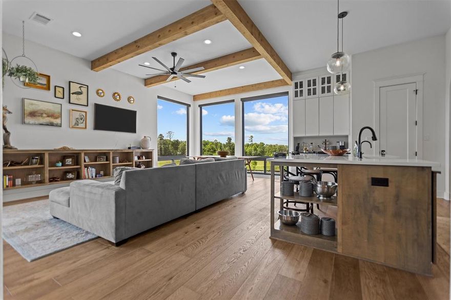 Don’t forget the AG EXEMPTION. The most light-filled house you can imagine wfloor to ceiling windows thruout. Modern comfort meets country living, 15 min from South Tyler shopping. Come enjoy this gentleman’s ranch w 10 acres fenced so close to town. This 3BR, 2.5BA was perfectly designed to provide all high-end finishes & flow. The home is constructed for durability with solid masonry exterior, native low-maintenance landscaping, & wheelchair accessible doors.Enjoy all the designer touches on a smaller scale making this affordable luxury. The home was designed w flow, function & minimalist living. Proper feng shui applied with physical support of a whole house water filtration system with reverse osmosis & water softener w medical grade water providing clean, purified water everywhere, including icemaker & pot fillers. AC has an additional Halo purifier to keep all germs at bay. Both full baths have heated floors you won’t want to live without once you experience them. Mstr bath includes an open shower & claw foot tub with easiest to clean design. Jack & Jill bath doesn't skimp on the tiled shower. Oversized garage includes built-in workspace & gym area.The ranch has lots of deer & wildlife. All mounted deer are from THIS pasture. Cook’s kitchen is designed for actual cooking with plenty of space hidden away for a clean simple aesthetic. Commercial grade vent hood, convenient pot filler, touchless faucet are in a perfect triangle layout. Both porches are beautifully finished w slate tile. Motorized screens on back porch create a 3 season room enjoyable most of the year. There's also a commercial grade grill & side burner perfect for summer cookouts. Enjoy dinner & the most amazing sunsets in Texas. Jack, Three Lakes, Legacy District w easy access to Brookhill. Home checks every box... style, function, perfect city getaway!