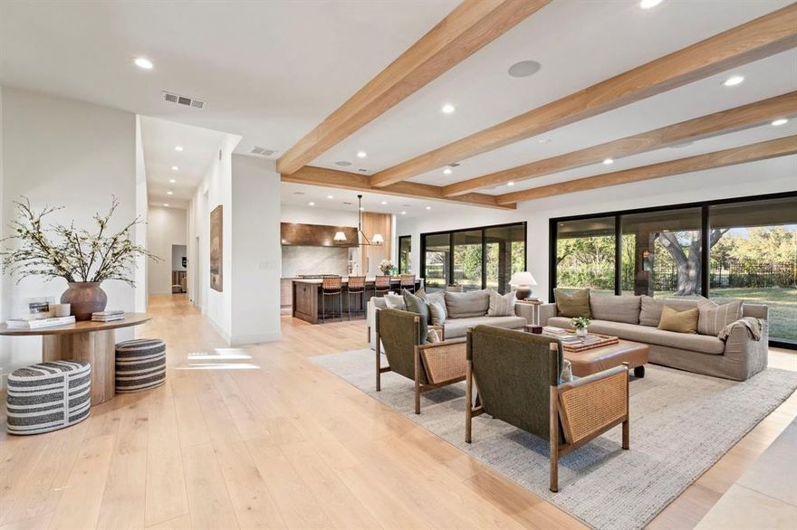 **Back on market - no fault of property - prior contract was contingent and buyer unable to sell current home** 5523 Bent Trail is a rare opportunity to own a beautifully remodeled one story home in Bent Tree Fairways sitting on an oversized 0.59 acre corner lot. The home is bright, warm, and inviting with 10+ ft ceilings throughout most of home, wide plank white oak flooring, and versatile split bedroom floor plan. Luxury finishes are everywhere and includes Thermador appliances, custom cabinetry and vanities, quartzite countertops, plastered walls, Western Window sliding doors, automatic blinds, Lutron switches, and much more. The expansive backyard provides ample space to play and entertain while overlooking the 2nd hole green of Bent Tree. There’s also a gated driveway leading to an oversized 3 car garage with epoxy flooring. This is one you don’t want to miss.