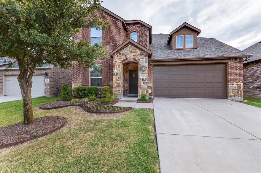 Beautiful Highland Home Richmond plan with open concept gives you a large 5 Bedroom 3 bathroom home that flows well. You will find the primary bedroom with large ensuite bathroom on the 1st floor with garden tub, separate shower, double vanities with drop down vanity and a large walk in closet. Another bedroom and full bathroom is downstairs that can be used as an office or bedroom whatever fits your needs. With 3 large Bedrooms, Full bathroom and extra living space upstairs you have plenty of room to spread out in this home. Love where you live in Gateway with so many amenities and NO MUD OR PID TAXES. This community offers walking trails, community pools, workout center, playgrounds and is closely located to the new shopping centers coming to Forney!