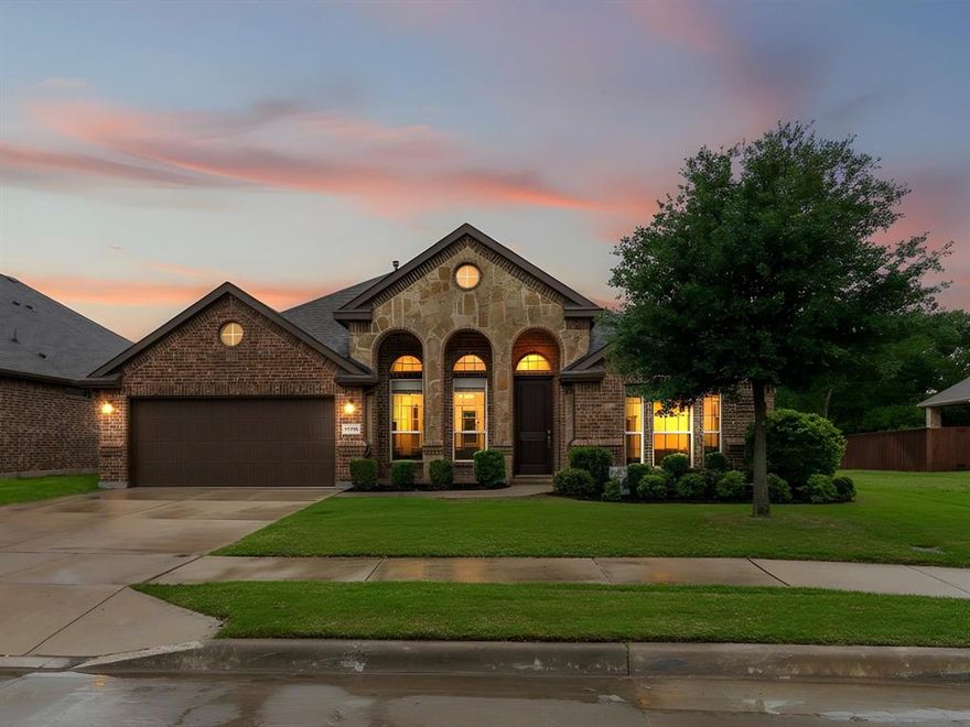 Welcome to this exceptional single-story residence by DR Horton. This elegant four-bedroom, three-bathroom home showcases a thoughtfully curated layout, complete with a private study with french doors and an expansive game room, all gracefully positioned to capture sweeping views of the 8th green at the prestigious Fairways of Champion Circle Golf Course.

Situated within the highly acclaimed Northwest ISD, the home offers a seamless open-concept design tailored for both sophisticated entertaining and comfortable daily living. The primary retreat serves as a serene sanctuary, featuring a spa-inspired en suite bath designed for ultimate relaxation. A secondary bedroom with its own private en suite provides an ideal arrangement for guests or multi-generational living.

Enhanced by a premium homesite, the property enjoys exceptional privacy with no immediate neighbor on one side and tranquil golf course views beyond. The outdoor living area is equally impressive, boasting electric screens, ceiling fans, a built-in grill, and generous space for refined outdoor entertaining.

Blending elegance, comfort, and functionality, this distinguished home presents a rare opportunity to experience elevated living in an enviable golf course setting.  ** Buyer will need a new survey.