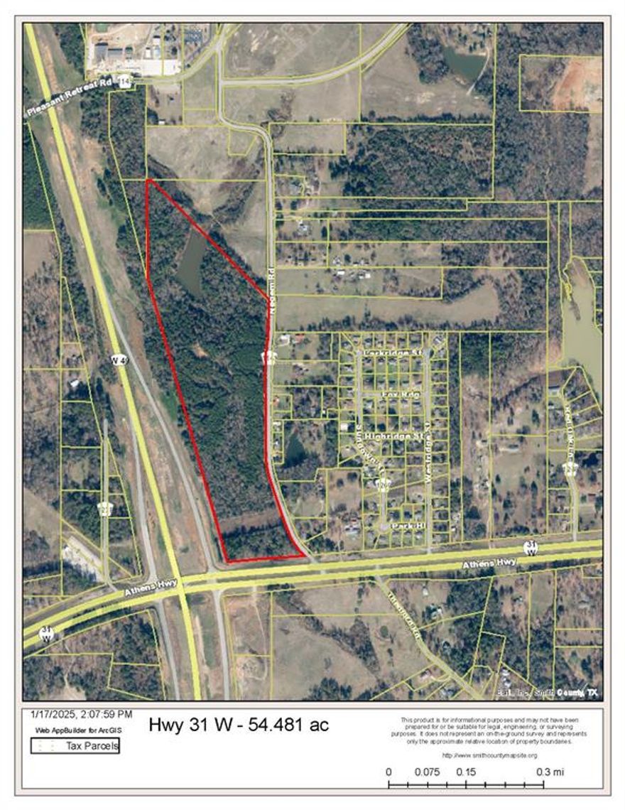 Mostly wooded tract in a perfect location...fronts Hwy 31, Loop 49 and Negem Rd.  This tract has tons of use options...it is currently timber exempt with pine timber and some hardwoods, and could be a long-term timber investment.  It could also be a housing development, a commercial development or used for recreational purposes.  There is a nice sized lake on the property and there is access to water and power.  Road frontage:  several thousand feet of frontage on both Loop 49 and Negem Road and approximately 900 feet of road frontage on Hwy. 31.  Aerial photos were not taken since drones are not allowed due to property being near the airport.  DON'T MISS YOUR OPPORTUNITY TO OWN THIS TRACT!