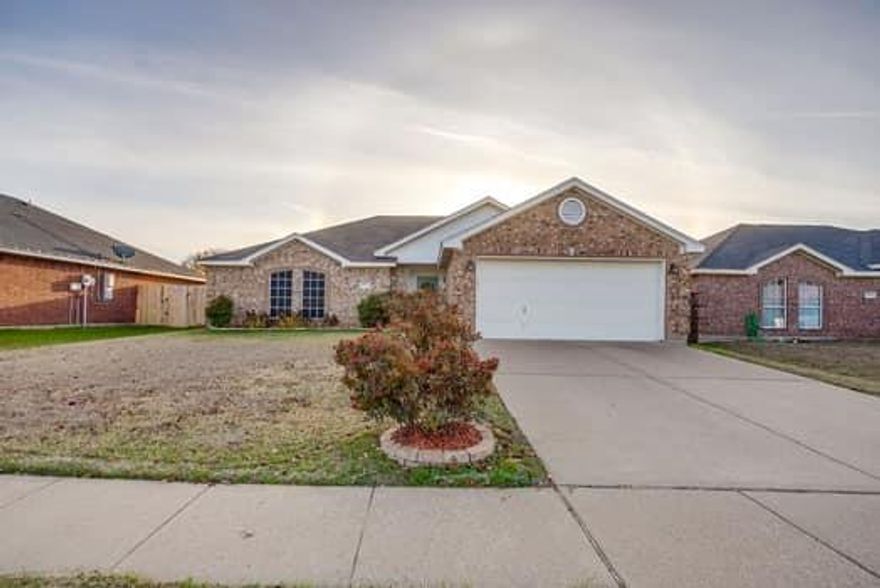 Mr. Clean lives here.  This home is truly ready for new owners. A MUST SEE. Home features:  Spacious living area with woodburning fireplace, lots of windows in the breakfast room. Kitchen with good cabinet space and lots of prep area, new dishwasher has never been used, garbage disposal recently replaced, walk-in pantry. spacious main bedroom with access to covered patio. bath ensuite features dual sinks, separate shower, garden tub, walk-in closet. Love the large, fenced back yard. covered patio to enjoy all year round. AC, outside condenser unit will be replaced right before closing.  Nothing not to like about this move-in ready home.  Convenient location close to schools, shopping I35, and Chisolm trail.