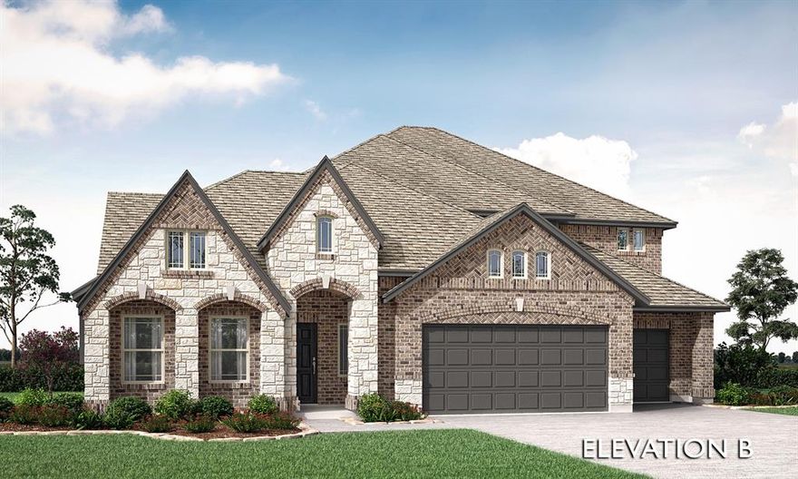 SO BEAUTIFUL, IT’S ALMOST UNFAIR…PLUS A 3-CAR GARAGE! Experience elevated living in this brand-new Bloomfield Homes Primrose FE V plan, nestled in The Parks in Burleson. This stunning 2-story home offers 4 spacious bedrooms (3 downstairs, 1 upstairs), 3 full baths, a powder bath, formal dining room and a versatile upstairs retreat featuring a game room with open railing overlooking the dining and family rooms plus a dedicated media room. Step inside to a warm, creamy color palette accented by real hand-scraped hardwoods and a striking direct-vent fireplace with stacked stone surround and cedar mantel. The chef’s kitchen is a showstopper—white shaker cabinets with contrasting stained island and vent hood, Level 5 quartz countertops, professional stainless built-ins with double oven (Air Fry feature), gas cooktop, under-cabinet lighting, pendant accents and a walk-in pantry with frosted glass door. The primary suite is a true escape with a deck-mount soaking tub and separate seated shower. A hidden closet under the stairs is perfect for safe keeping of precious treasures. Thoughtful upgrades throughout include soft-close cabinetry, black hardware, window seats, Level 4 carpet and smart home wiring. Enjoy outdoor living from the extended covered patio with gas drop, backing to a private brick wall—no rear neighbors. Curb appeal shines with upgraded brick, natural stone, cedar garage doors, dramatic rooflines and professional landscaping with full irrigation. Energy-efficient features like a tankless water heater, radiant barrier and Low-E windows enhance comfort year-round. A spacious 3-car garage includes an extended bay for all your needs. Located in a vibrant community with a pool, trails, playgrounds and top-rated Joshua ISD (4-day week), plus convenient access to shopping, dining and more—this home perfectly blends peaceful country charm with modern convenience.