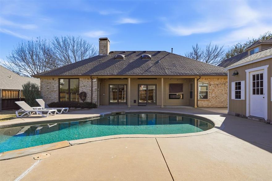 Located in the highly sought-after Eldorado Country Club area, this exceptional home sits within McKinney ISD, one of the area’s award-winning school districts, walking distance to the prized Valley Creek Elementary. Set in one of McKinney’s most popular communities, this property offers an ideal blend of comfort, style, and location.

The backyard is an entertainer’s dream, featuring a sparkling pool, a covered patio perfect for outdoor gatherings, and a separate workshop with electricity—ideal for hobbies, storage, or projects. The rear of the home is lined with windows, filling the living spaces with abundant natural light and creating a seamless indoor-outdoor feel.

Inside, the home offers three bedrooms plus a versatile bonus room that can serve as a fourth bedroom, home office, or second living area. The completely remodeled kitchen is truly a chef’s dream, showcasing high-end updates including a built-in refrigerator-freezer and a 6 burner range, along with modern finishes and thoughtful design. Executive kitchen remodel with Norwegian blue granite counters, mother of pearl backsplash, custom cabinetry, high end Forno Italia 36 inch gas range and matching vent hood with heat lamps, Rizzuto double stainless steel fridge-freezer combo, Kitchen Aid convection micro, and three rack 44 db dishwasher.

This is a home with proven demand—receiving multiple offers the last 2 times it was listed—and it’s easy to see why. Don’t miss this opportunity to own a standout property in one of McKinney’s most desirable neighborhoods. Contact listing agent about possibility of assuming Conventional Loan under 4%.
