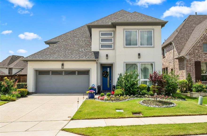 Amazing East Facing luxurious home in the prestigious Stonegate community on one of the largest corner lots. This elegant Stucco home features Soaring ceilings in the desired Coppell ISD 8 mins away from the Airport. Tons of upgrades including Designer Tile floors, Living room with Tile accent wall & floating shelves, Gourmet Kitchen with Stainless steel Appliances, 5 Burner Gas Cook top, Double Ovens, Quartz Waterfall island, Master bedroom with Tiled accent wall & Primary Bedroom Closet featuring Closet by design cabinets. Media room with Atmos speakers and 4k short throw projection, Upgraded light fixtures, Recessed lights, Front yard with stunning landscape, Schick Sliding doors to the Backyard Patio with gas and water connections. Beautiful home standing on a lush green lawn pad waiting to make it your home and if you can dream of a huge backyard with a Gazebo, nice size pool, Flowering beds and relaxing lounge chairs then this is the home for you. Come make it your reality!!