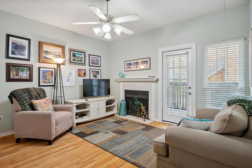 Near Addison’s Belt Line Road dining district • First-floor condo • Quartz kitchen • Fireplace • Private patio

Updated first-floor condo in Carrollton just minutes from Addison’s Belt Line Road dining, coffee shops, and retail. The location offers convenient access to one of North Dallas’ most active commercial corridors while maintaining a quieter residential setting.

The remodeled kitchen features quartz countertops, contemporary cabinetry, and an open layout that connects to both the dining area and living room, creating efficient flow for everyday living and casual entertaining.

The living area includes wood flooring and a wood-burning fireplace, with Pella windows bringing in natural light while supporting energy efficiency.

The bedroom offers a walk-in closet and a window bump-out that adds flexible space for a desk, reading nook, or additional seating. The full bathroom includes updated finishes and built-in storage.

A dedicated laundry room with full-size washer and dryer hookups adds convenience and functionality not commonly found in similar condo layouts.

A private patio extends the living space outdoors and includes an exterior storage closet for added utility.

Community amenities include assigned covered parking and a pool surrounded by mature trees and landscaped green space.

Convenient access to Marsh Lane, Belt Line Road, and major commuting routes provides connectivity to Addison, North Dallas, Plano, and surrounding employment centers.

This Carrollton condo offers a practical combination of location, updates, and low-maintenance ownership suitable for owner-occupants or investors.