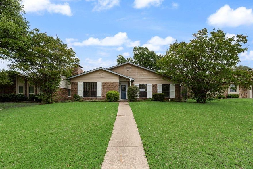 This home has been generously loved and is ready for it's new owners. The properties location is ideal for anyone looking for a lovely established neighborhood with easy access to the freeway and just 15 mins to Dallas. Home is conveniently located near Town East Mall and Kimbell Elementary. Come and see this newly painted gem.