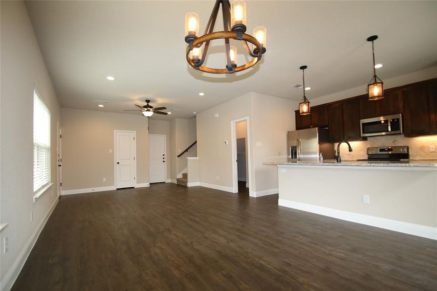 Introducing The Townhomes @ Jameson St. Luxury in the Heart of Weatherford.  Spacious 3 Bed 2.5 Bath Texas-Modern Townhomes with attached 2 car garages just one block East of Crockett Elementary. Soaring Nine-Foot Ceilings throughout the Open and Roomy Downstairs Living Area, NEW State of Art Kitchens finished with Stainless Steel GE Appliances, and NEW Top Rated Foam Insulation.  Finally a garage BIG enough to park both of your vehicles including enough room for a Full Size Truck! Professional Lawn Care is INCLUDED!  Kick back and put your feet up in your backyard Oasis complete with Six foot Cedar Privacy Fences.