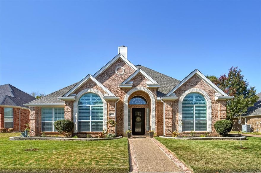 Classy, Custom Home on oversize .315 Acre in SW Arlington with that relaxed Country feel! Sparkling Pool w 2 Waterfalls! Featuring 3 Bdrms, 2 Baths, Two Half Baths, 2 Fireplaces & 3 Car Garage, this 3024 sq ft Home is versatile & suits a variety of Lifestyles.  Work from home in your private Study. Relax & unwind on Fri. Night in your secluded upstairs Game Room with built-in Surround Sound Speakers & Wet Bar!  Entertain for the Holidays in the elegant Formal Dining! The Grand Entry makes a statement w Wrought Iron Front Door, 10 ft Ceiling, Art Niche, Crown Mold & Modern Blk & Gold Light fixture! An Arched Transom Window lets natural light in the Formal Dining & Study, finished with Crown Mold & Plantation Shutters. The oversize Kitchen with Island is an Entertainers Delight! Blond Wood Cabinetry accented with Black Appliances, designer Arabesque Tile backsplash, Quartz Counters, Kraus Granite Sink, Bosch Dishwasher, Cooktop, Built in Oven & Microwave complete this space! The large Den with FP, overlooks the back Patio & Pool through a Wall of Windows, illuminated with LED Can Lighting & upgraded Tile Flooring. The Master Bedroom Suite, with WBFP & Sitting area, offers direct access to Patio & Pool. High end Updates showcase the Master Bath with 11 ft ceiling, Seamless Glass Shower w Pebble Tile Floor, oversize Modern Showerhead, separate Jetted Tub, Quartz Counters, 2 Vanities with Modern upgraded Faucets & Lighting! Laundry Rm is convenient to Mstr Bdrm. Updated 2nd Bath inc Quartz counters, Fresh Paint, brushed Gold Faucet & Hardware.  Unwind after a long day of work in your Private, Backyard Oasis shaded with Pine & Oak trees.  Soak & restore in your Salt Water Pool w soothing Waterfalls! A 3 Car Garage, located at rear of property offers additional parking for Guests or space for kids to ride their bikes & play!  Allan Saxe Park is located down the street with a Playground, Walking Trail, Picnic Tables & Pond. Plus, a NEW ROOF, GUTTERS & CEDAR FENCE-July 2025!