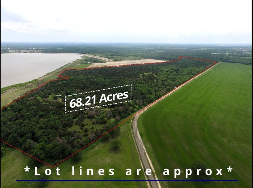 Looking for your next housing development opportunity or private retreat? This 68.21 acres has unique potential and possibilities! It would be the only subdivision on City of Terrell lake with access to the water through a small park road that separates the water from the property. With approx 1769 ft of park access, the views of the City Of Terrell Lake are beautiful. Approx 3,350 ft of road frontage allows for multiple possibilities of making this a exclusive retreat or subdivision. Located just off Hwy 80 which makes for quick commutes to Terrell or hop onto the interstate and be in the Dallas metroplex in under an hour! Water supplied by the City of Terrell, and electricity supplied by TVEC Electric, both will need to be engineered and ran for your new home site or development. The property is located just out side the city limits and is in the Wills Point ISD school district 
Contact agent for more information and City of Terrell Park and lake rules