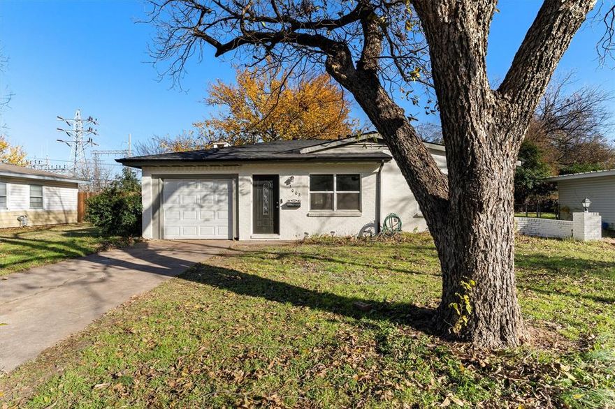 Nestled in an established Richland Hills neighborhood with mature trees and a backyard greenbelt view! This 3 bedroom offers a super functional layout with two separate living spaces, providing the open layout feel while also having an additional area to enjoy. Kitchen features fresh marble-look ceramic tile, four burner Gas Range, Stainless steel Refrigerator with newly installed water line and granite countertops. Spacious bedrooms with primary bedroom separate from front two bedrooms. Attached single car garage. Recent big-ticket improvements including a new roof with gutters (2024) and French drains with excavation work completed in 2025 and water heater (2022). Great location with easy access to highways. Easy to get to DFW Airport, Fort Worth Stockyards and more.