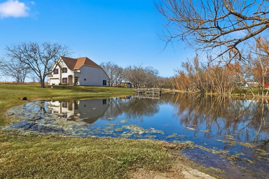 If you’ve been dreaming of a rural paradise that still feels comfortable and move-in ready, this is your country escape. Set behind a gated entry on 2.6 acres with a pond, this property offers the kind of quiet you can actually hear—and space to breathe.

The pond is stocked with fish and even has its own fishing pier, making early mornings and sunset evenings something you’ll genuinely look forward to. Whether it’s casting a line, watching wildlife, or just enjoying the view, this is the peaceful lifestyle people search for but rarely find.

Inside, the home offers 3 bedrooms plus a dedicated office, along with a media room, 2 living areas, and 2 dining areas, giving you flexibility for work, hobbies, and gathering with family and friends. The kitchen features a gas stove for those who love to cook, while engineered wood floors and new carpet throughout keep the home feeling fresh and inviting.

Major updates are already done for you, including a new roof in 2025 and new HVAC in 2025, so you can settle in without the big-ticket stress. A storage shed adds practical space for tools, equipment, or outdoor gear.

This property truly delivers that quiet escape feel while still being comfortable and functional for everyday living. If you’re searching for acreage, a stocked pond, and a home that’s ready for its next chapter, this one checks all the boxes.