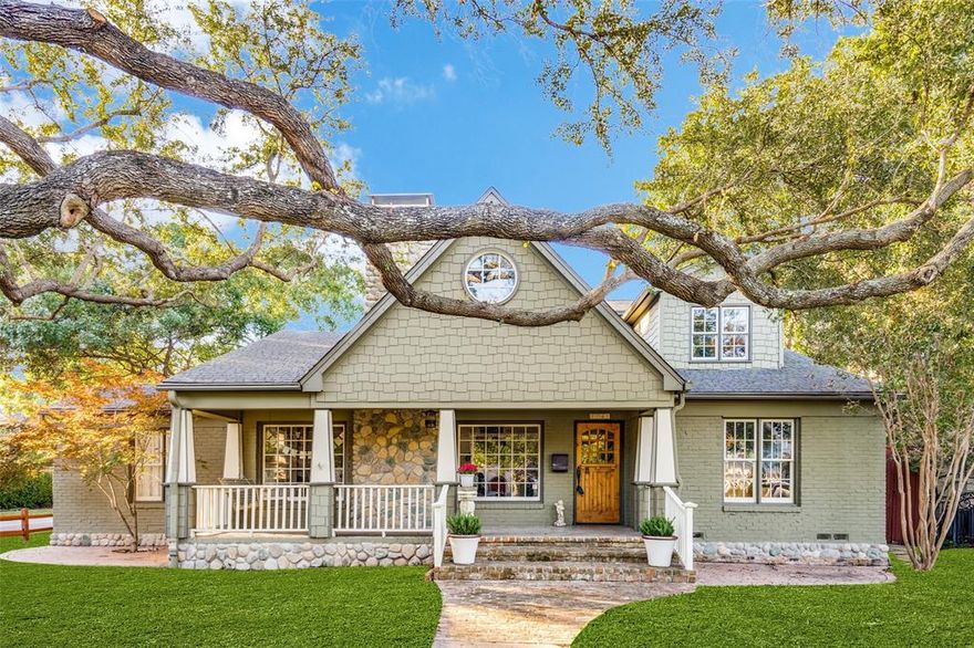 Beautiful traditional home on an oversized 75 x 160, corner lot in HPISD. 5 beds, 4 baths, fmls, open kitchen to the family rm with FP and views of the screened in porch and huge backyard, pool and FP. Fml dining rm off kitchen and spacious living rm with built-in bookcases.  Primary bedrm is down with two lg walk in closets, dual sinks, sep shower and bathtub. 2nd bedrm down with all bath.  Upstairs are two beds with an adjoining updated bath and bonus space off the 3rd bedrm.  A large guest qtrs above the garage is accessible off the upstairs balcony with a sep interior entrance and stairs off the garage.  It includes a bedrm, full bath and lg game rm with refreshment bar, kitchenette and lots of natural light.  The backyard boasts a stunning salt water pool,  area for entertaining and a turfed dog run on the west side. Huge attic storage above the garage. New rear rolling gate with off the alley. 2 car garage with storage space and parking in the driveway behind the garage.