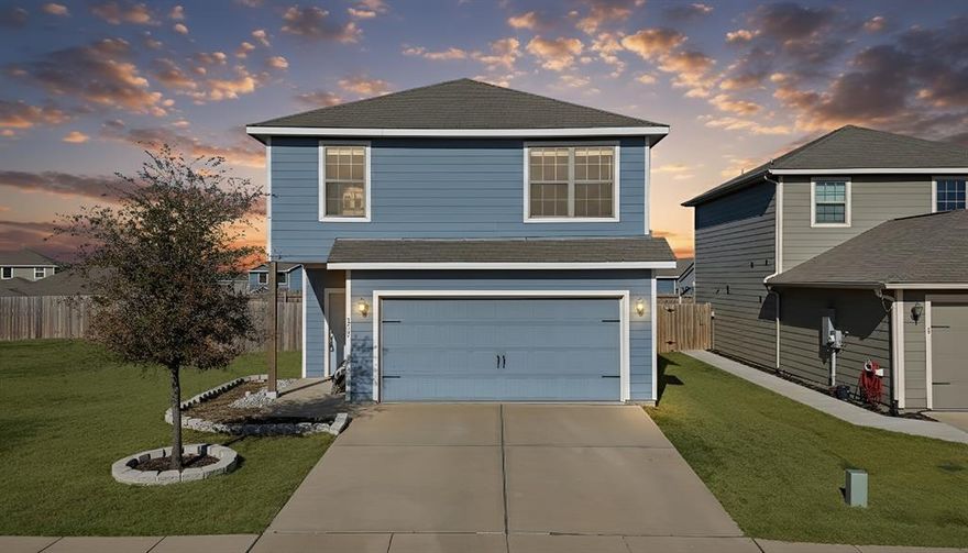 This AFFORDABLE 2020 built home offers the perfect combination of MODERN CONSTRUCTION, low-maintenance living, and exceptional value. Meticulously maintained by its original owner, this MOVE IN READY 3-bedroom, 2.5-bath single-family home is priced to sell and ready for you to call home. This beautiful TWO-STORY HOME features 1,600 square feet of thoughtfully designed living space with LUXURY VINYL PLANK FLOORING downstairs. Situated on a spacious corner lot of approximately A QUARTER ACRE, you'll enjoy the added privacy of having neighbors on only one side. The OVERSIZED BACKYARD is noticeably larger than most homes in the neighborhood, providing ample space for outdoor activities, gardening, pets, or entertaining. Built in 2020, this newer home offers modern efficiency and peace of mind. The OVERSIZED PRIMARY BEDROOM is a true retreat, large enough for all your furniture or a sitting area or office. The primary bathroom features a LARGE WALK IN SHOWER and a HUGE WALK-IN CLOSET that provides exceptional storage space. The CONVIENIENT HALF BATH on the main level is ideally positioned for guests and everyday use. The gourmet kitchen showcases beautiful GRAINTE COUNTERTOPS with abundant cabinet space and a WALK-IN PANTRY for all your storage needs. You'll love the GENEROUS COUNTERTOP SPACE, and KITCHEN ISLAND perfect for meal preparation and entertaining. The OVERSIZED TWO CAR GARAGE offers additional room for storage and organization. Patriot Estates offers an incredible resort-style lifestyle with amenities including a SWIMMING POOL, BASKETBALL COURT, children's PLAYGROUND, SOCCER FIELD, PICNIC AREA, and scenic WALKING TRAILS throughout the neighborhood. This home is ideal for first-time homebuyers seeking affordability without compromise, or anyone looking for a move-in ready property that requires no repairs or updates. The low-maintenance newer construction, combined with the large private lot and amazing community amenities, creates an unbeatable value.