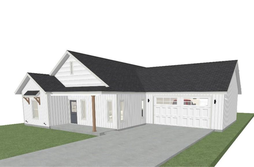 New Construction 3-bedroom, 2-bath home combines modern style with everyday comfort. Step inside to an open floor plan with vaulted ceilings that create a bright, spacious feel. The kitchen is a chef’s dream with quartz countertops, plenty of cabinetry, and a convenient pot filler above the stove.
The private primary suite offers a relaxing retreat, featuring an en-suite bath with a walk-in shower and a spacious walk-in closet. Sleek, contemporary finishes flow throughout, blending elegance and warmth. Enjoy relaxing on the covered front or back porch, and take advantage of the convenient 2-car garage. Estimated completion: December 20th