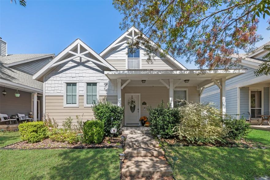 This Craftsman-style home stands out with beautiful curb appeal and a deep, covered front porch that invites you to slow down and stay awhile. Inside, the layout opens into light-filled living spaces with soft neutral finishes and luxury vinyl flooring throughout the main living areas, creating a clean, cohesive feel that’s comfortable and easy to live in.
The main living area flows naturally into the kitchen and dining space, keeping everything connected without feeling wide open. Granite countertops, stainless steel appliances, warm cabinetry, and a gorgeous center island give the kitchen both presence and practicality, making it a space that works just as well for daily routines as it does for gathering. Arched openings add subtle character throughout the home.
Just off the main living area, a flexible secondary space is currently used as a playroom but would also work well as a formal sitting room or home office. The primary suite offers a quiet retreat with a well-appointed ensuite bath featuring dual vanities, a soaking tub, a separate glass-enclosed shower, and a filtered water system in the primary shower.
Recent updates include upgraded faucets installed last year along with newly replaced front and back doors. Select furnishings and appliances may convey with an approved offer, allowing for an easy, move-in-ready transition.
Out back, the private fenced yard and patio provide a simple, low-maintenance outdoor space to enjoy. Out front, the porch-forward design reflects the strong sense of community Providence Village is known for, along with access to extensive HOA amenities including pools, parks, trails, playgrounds, fitness facilities, sports courts, lakes, and year-round neighborhood events.