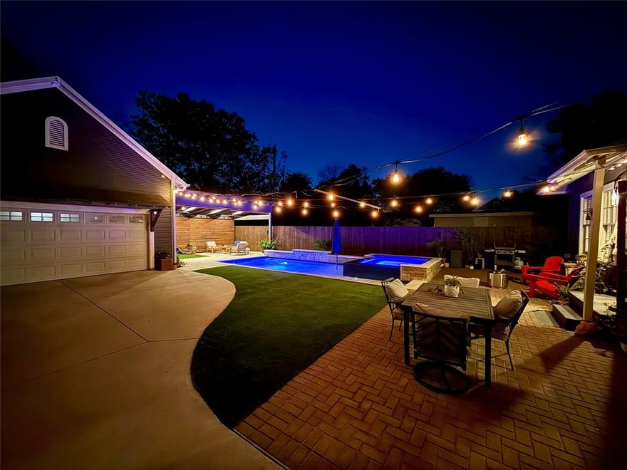 Welcome to 2241 Hurley Ave in Fort Worth, a thoughtfully renovated property blending modern updates with standout outdoor amenities. This home underwent a complete renovation down to the studs in 2017, including updated plumbing, HVAC, and upgraded electrical. Additional improvements include a 2016 roof, custom cabinetry, and a built-in dry bar with a 275-bottle wine fridge.

Step outside to a private backyard retreat featuring a saltwater pool with jet spa and sun deck, covered patio with heaters and custom sliding doors, and a brick patio ideal for entertaining. The turfed yard, greenhouse, and established flower beds create a low-maintenance outdoor space. A gated entrance, cedar fence, and oversized two-car garage with upstairs storage and lift add convenience and functionality.

This property offers a rare combination of thoughtful upgrades, entertaining spaces, and unique features in a desirable Fort Worth location.