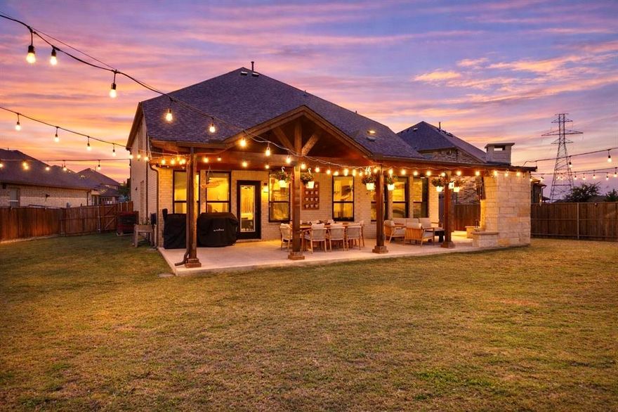 This thoughtfully designed 5-bedroom, 3.5-bath home with a dedicated office offers the kind of layout that just makes sense for everyday life. With both the primary suite and office downstairs, you get the convenience of a main-level retreat while still having plenty of room upstairs with four additional bedrooms for family, guests, or hobbies.

Step into the living room and you’ll immediately notice what sets this home apart. Custom built-in cabinetry and a floor-to-ceiling shelf create a warm, elevated focal point that feels both functional and beautiful. It’s the kind of space where everything has its place, yet still feels inviting.

Out back, the extended covered patio becomes an extension of your living space. Complete with a wood-burning fireplace and a partial greenbelt view, it’s perfect for slow mornings, cozy evenings, and everything in between. Whether you’re hosting friends or just enjoying a quiet night at home, this is where memories are made.

The oversized garage is another standout feature, comfortably fitting a truck while still offering extra room for storage. Finished with epoxy flooring, it’s clean, durable, and ready for whatever you need.

If you’ve been looking for a home that balances comfort, space, and thoughtful upgrades in a peaceful setting, this one is worth seeing in person.

Will convey: Fridge in kitchen, TV mounts, Shed in backyard, furniture in patio negotiable (minus tree stump table)