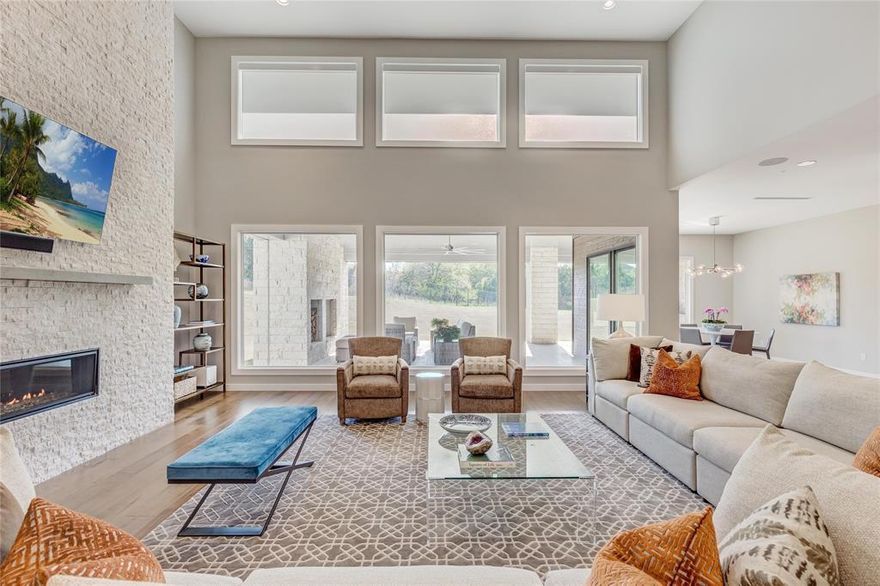 Luxury and security, located in the exclusive, gated community of sought after La Cantera at Team Ranch.  This remarkable home is a rare, one story contemporary and presents 4 bedrooms, 3.5 baths and 4 car, climate-controlled garage. It features a split bedroom design that includes a second master suite for guests or extended family. You will be instantly impressed with its architectural design and soaring ceilings, with large windows showcasing the natural beauty of the backyard, illuminating the home with the warmth of natural light. You will not find a more superior kitchen with clean lines and modern touches in this contemporary dream come true with Thermador appliances, quartz upgrades and endless cabinet space. The master suite presents with separate quartz vanities, steam shower, oversized soaking tub and double master closet. Finally, bring your wine and sit with friends and family by the fire on the covered patio, grill a few steaks and enjoy everything this home has to offer.