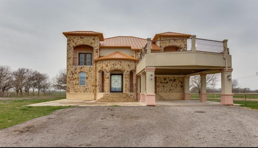 Stunning 158-acre property located just outside Cleburne, only 30 minutes from DFW and minutes from the new Amazon facility. This expansive estate features a beautifully designed Spanish-style luxury home with spacious living areas, a media room, and a large veranda—perfect for entertaining. The land offers endless possibilities for ranching, recreation, or residential development thanks to its ideal location and accessibility. A rare opportunity to own a unique blend of luxury, space, and future potential in a rapidly growing area.