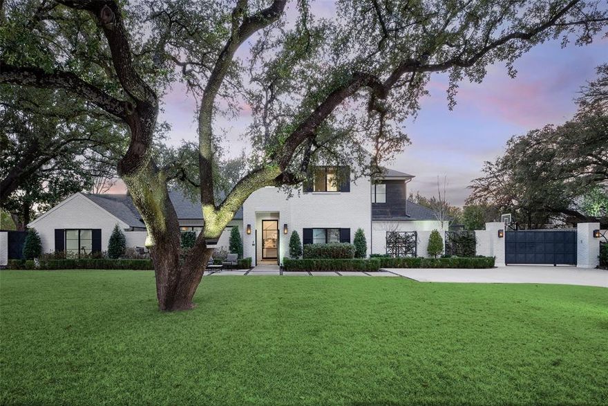 Designed by Studio Thomas James this home sits on .061 acres with peaceful creek views and a canopy of mature trees, effortlessly blending refined elegance with its natural surroundings. Inside, the chef’s kitchen impresses with premium appliances, an expansive island with dual dishwashers, and striking Taj Mahal quartzite countertops. The primary suite serves as a private retreat, featuring a spa-inspired bath with a double steam shower and a separate soaking tub. A distinguished study and an additional bedroom complete the main level. Upstairs, three bedrooms and a spacious game room with a wet bar offer plenty of room for relaxation and entertainment. Outdoors, multiple living areas create a true resort-style experience, highlighted by a dramatic terraced backyard, a cantilevered pool, a covered patio with fireplace and drop-down screens, a putting green, and a fully equipped outdoor kitchen. This exceptional residence showcases thoughtful design throughout, presenting a rare opportunity to enjoy modern luxury in a tranquil, nature-filled setting.