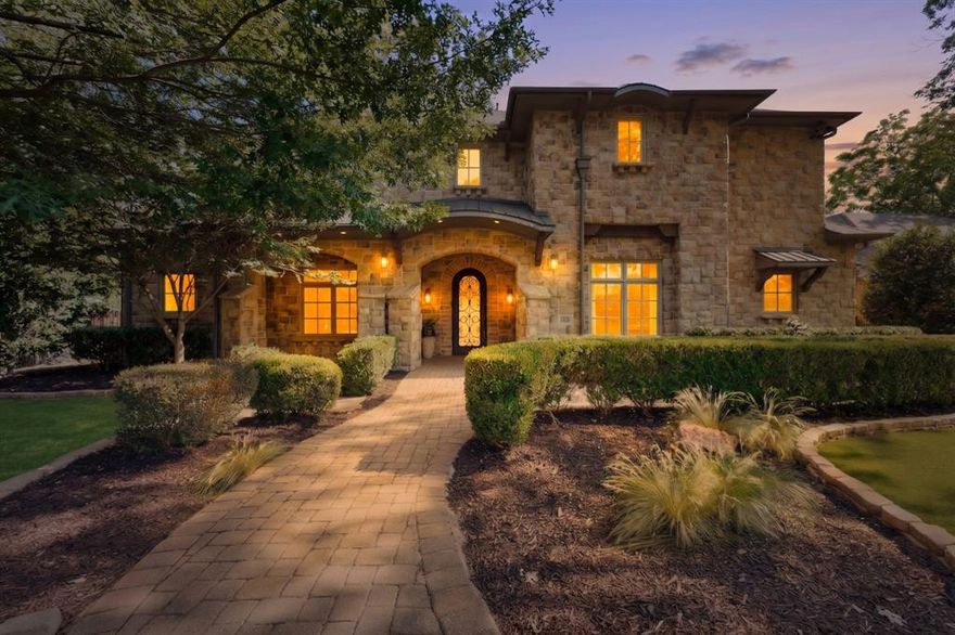 Nestled behind mature privacy hedges, this custom Preston Hollow estate offers ideal spaces for entertaining and daily living. Stunning finish-out features thoughtfully curated living spaces throughout, rich hardwoods, detailed vaulted beams, 2 living areas down with fireplaces, a gourmet kitchen with Wolf range, dual sinks, Miele coffee system, icemaker, wine fridge, pantry and oversized island opening to the family room & breakfast area. First floor offers private primary suite with generous custom closet, formal living, elegant dining room, dedicated office and a well-appointed guest suite. The 2nd floor features 3 ensuite bedrooms, a fitness room, spacious game room & media room. Exceptional outdoor turfed living spaces include a serene courtyard, heated pool with connected spa, outdoor kitchen, separate fenced play yard, perimeter mosquito system, covered private patio with outdoor fireplace for year-round enjoyment. New slate roof May 2026. So much to love!