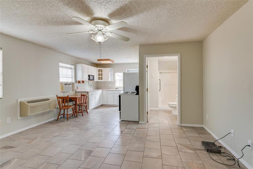 **Move in Special 1 month Rent Free**
This is a rare opportunity as this property is truly one-of-a-kind in an established Keller neighborhood. Adorable and charming studio apartment for rent on shared private property with private entry and off-street carport parking. Property includes refrigerator, stove and microwave plus shared washer and dryer. Yard and storage building access. Shared utilities. Owner will allow 1 small pet under 25 pounds.