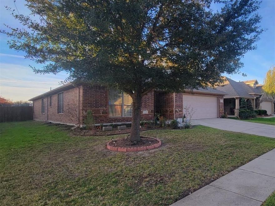 Spacious home with a fantastic floorplan in Sunset Pointe. Frisco ISD. Tesla Solar System. With 3 bedrooms, 2 baths, a private home office, and an upstairs gameroom, there's plenty of space for everyone. The open concept living and kitchen area, along with the formal dining and living room, provide ample room for entertaining. Save money with lower electric bills - Tesla Solar Panels installed and included! Notable features include beautiful wood look plank flooring, a granite countertop island kitchen with white cabinets, and a large family room with a cozy fireplace. The upstairs gameroom is perfect for movies and relaxation. The home also offers good storage, big closets, a 2 car garage plus double wide driveway. Located in a community with parks, pool, and trails, this home offers a great lifestyle. It is also zoned to the top-rated Frisco ISD. Don't miss out on the opportunity to call this comfortable place home. Schedule a viewing today!