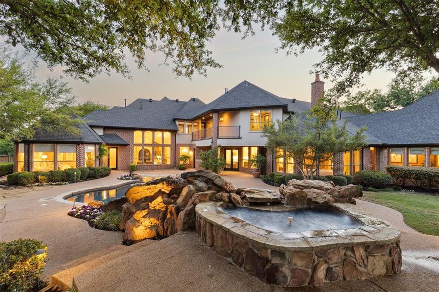 Discover luxury living in the highly sought after Timarron neighborhood! 7 Bedroom 8 Bathroom and located on TIMARRON GOLF COURSE LOT!!! The expansive .73-acre lot is adorned with large, majestic trees, creating a tranquil and private atmosphere. This exquisite home has recently gone under heavy renovations. Gourmet kitchen with top of the line appliances, custom cabinetry, hidden pantry, and bonus catering kitchen. Newly updated secondary bathrooms, extended hardwood floors and professionally painted. Movie nights or watching your favorite sports game will forever be elevated in the first floor theater room, complete with a bar like no others. Features include temp control wine room, DW, sink, ice maker, kegerator, and microwave. Separate card room completes the perfect entertainment spot. Three bedrooms are located on the first floor and 4 bedrooms on the second floor.  Second floor game room with balcony overlooking backyard and views of the golf course. Every girl's dream mermaid themed bedroom with built in bunk beds that sleeps seven. The circle drive & gated porte cochere entry leads to a four car garage with extra parking. Backyard offers plenty of covered entertaining space, lush landscape, putting green, a resort style diving pool with water features. Check out the video for a better look of the property. Located in the heart of Southlake, this estate offers convenient access to shopping, fine dining, top rated schools and minutes away from DFW airport.