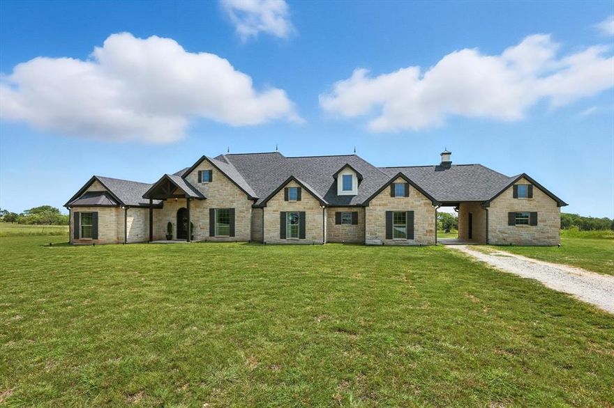 COUNTRY LIVING AS ITS BEST! Perfectly located between Bridgeport and Decatur. This beautiful custom home features 4 bedrooms and 3.5 baths and  is situated on 2 acres surrounded by a beautiful 100 year old farm! This spacious home has an open floorplan with upgrades galore! Vinyl Plank flooring throughout, built-ins in one of the 2 offices, the 2nd office makes a great flex space as well, Huge great room with dual double doors with great views of the beautiful back yard and open to the kitchen and dining, custom woodwork throughout, beautiful stone accents in the kitchen, custom walk-in pantry, huge primary bedroom and bath with custom italian tile shower, each bedroom with a bathroom and more! Full list is in the documents section. Located just 13 min. to Walmart in Decatur and 8 min. to Brookshire in Bridgeport. The luxury of country living with conviences close by! NO CITY TAXES! Look no further for the perfect country home! WELCOME HOME!