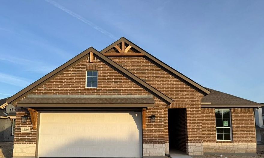 Estimated February completion! Ask us about our Trade Up Trade In program, we can buy your home! Welcomed by a pillared front porch, the long foyer opens into a grand family room complete with a fireplace. Gathering in this home is easy with the seamless transition from room to room.   With three equally-sized spare bedrooms, you’ll have space for your family and any visitors. A walk-in mudroom off the garage allows for more storage of shoes, bags, and all your day-to-day items. The Lavon home is perfect for a busy and active family needing space to come together as well as everyone’s own private space. The owner’s suite is a perfect getaway, tucked in the back corner past the family room. Entering this space, you’ll have a splendid view into the backyard. All the natural light will make this oasis feel even more tranquil. The bedroom leads into the owner's bath with a double-sink vanity, stand-up shower, and tub perfect for unwinding after a long day. There’s no shortage of storage in this luxurious ranch-style home with closets in every room, extended countertops in the kitchen, corner pantry, and coat closet. Bring your family home to the Lavon floor plan and enjoy all the comfort of room to spread out and relax, teamed with the highest quality product. Stunning interior homesite located minutes away from play park, amenity center and on site elementary school. close to mailbox, full sod and irrigation with fencing. Stunning interior lot located minutes away from play park, amenity center and on site elementary school. close to mailbox, full sod and irrigation with fencing. Stunning interior lot located minutes away from play park, amenity center and on site elementary school. close to mailbox, full sod and irrigation with fencing. FIREPLACE, COVERED PATIO, TANKLESS WATER HEATERS, FULL FOAM INSULATION, ENERGY STAR CERTIFIED BUILDER, NO NEIGHBORS BEHIND. Owner financing available!