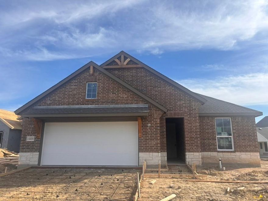 Estimated February completion! Ask us about our Trade Up Trade In program, we can buy your home! Welcomed by a pillared front porch, the long foyer opens into a grand family room complete with a fireplace. Gathering in this home is easy with the seamless transition from room to room.   With three equally-sized spare bedrooms, you’ll have space for your family and any visitors. A walk-in mudroom off the garage allows for more storage of shoes, bags, and all your day-to-day items. The Lavon home is perfect for a busy and active family needing space to come together as well as everyone’s own private space. The owner’s suite is a perfect getaway, tucked in the back corner past the family room. Entering this space, you’ll have a splendid view into the backyard. All the natural light will make this oasis feel even more tranquil. The bedroom leads into the owner's bath with a double-sink vanity, stand-up shower, and tub perfect for unwinding after a long day. There’s no shortage of storage in this luxurious ranch-style home with closets in every room, extended countertops in the kitchen, corner pantry, and coat closet. Bring your family home to the Lavon floor plan and enjoy all the comfort of room to spread out and relax, teamed with the highest quality product. Stunning interior homesite located minutes away from play park, amenity center and on site elementary school. close to mailbox, full sod and irrigation with fencing. Stunning interior lot located minutes away from play park, amenity center and on site elementary school. close to mailbox, full sod and irrigation with fencing. Stunning interior lot located minutes away from play park, amenity center and on site elementary school. close to mailbox, full sod and irrigation with fencing. FIREPLACE, COVERED PATIO, TANKLESS WATER HEATERS, FULL FOAM INSULATION, ENERGY STAR CERTIFIED BUILDER, NO NEIGHBORS BEHIND. Owner financing available!