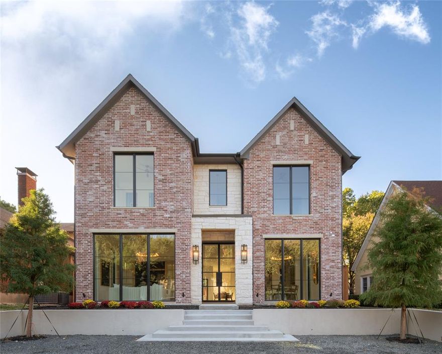 Stunning New Construction in Highland Park.  As you enter the home you are greeted by soaring ceilings and beautiful light through large floor to ceiling windows in both your formal living and dining spaces along with a study or home office complete with custom built shelving.  You'll proceed through the impressive entry along herringbone 5 inch white oak floors to the family room, additional dining, and generous chef's kitchen with large center island and butler's pantry.  The open concept provides the perfect entertaining space along with privacy for true family living and entertaining.  With over 5k square feet of thoughtful construction, this home offers all 4 spacious bedrooms upstairs all complete with en suite baths along with an additional living space or game room and laundry.  A rear entry 2 car garage and covered patio with gas fireplace complete this home.  Feeding into Armstrong Elementary and minutes from all the best of Highland Park, you won't want to miss this!