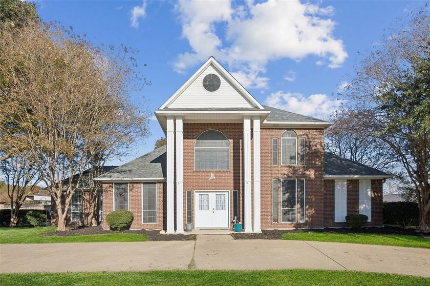 Discover this one-of-a-kind 4 bedroom, 2.5 bath home in desirable Crandall. The striking front façade delivers undeniable curb appeal and makes a memorable visual impression. You and your guests are warmly welcomed the moment you enter the grand foyer. The inviting living room sits at the heart of the home, featuring a cozy fireplace and a beautiful view of the sparkling pool. The large kitchen showcases charming brick flooring, a breakfast bar, built-in appliances, abundant storage, and a bright breakfast nook. A formal dining room offers an ideal setting for hosting gatherings. A flexible office space provides endless possibilities and can easily serve as a den, game room, or additional lounge area. The downstairs primary suite is a true retreat, complete with its own fireplace, an ensuite bath with dual sinks, a separate shower, a soaking tub, and a walk-in closet. Spacious secondary bedrooms and a full bath are located upstairs, offering comfort and privacy. Enjoy the Texas-sized private backyard featuring a large patio and inviting pool—perfect for relaxing or entertaining. This home is nestled in a quiet and well-established neighborhood with no HOA. Don't miss out on this rare gem! 3D tour available online!