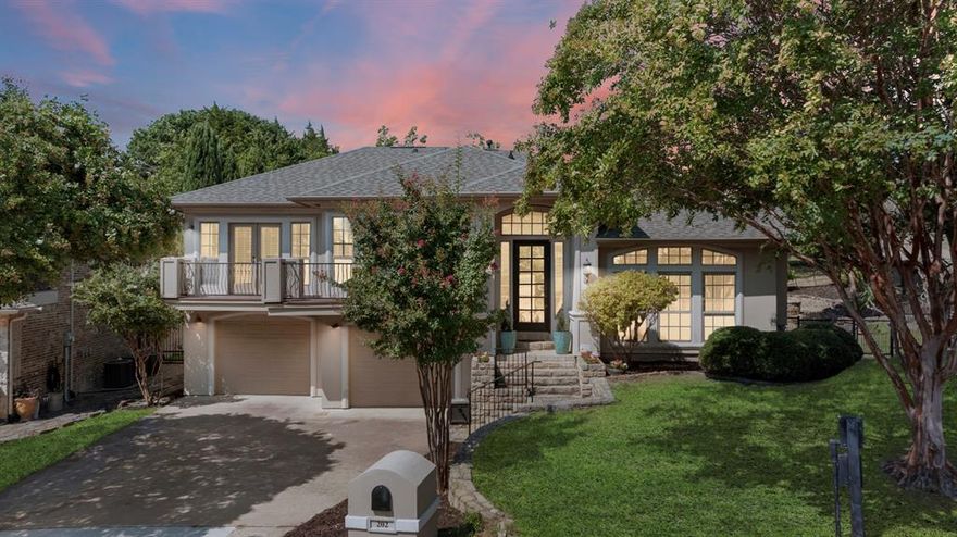 Discover refined living at Chandlers Landing in this distinguished Mediterranean-style residence, situated within an exclusive gated waterfront community. This property boasts expansive lake views and a pristine pool. The thoughtfully designed floor plan features a spacious primary suite with a sitting area and private balcony overlooking the lake. Two additional bedrooms are connected via a jack-and-jill style bathroom with separate vanities. The home includes two versatile living areas, suitable for a playroom or game room, as well as a private study featuring French doors and abundant natural light. The kitchen is appointed with granite countertops, stainless steel appliances, a generous island with built-in breakfast table, gas cooktop, and custom wood cabinetry. Additional amenities comprise a fire pit, oversized garage, and a sizable yard with scenic lake views. Residents benefit from direct and convenient access to the lake. Enjoy all of the amenities the sought after Chandlers Landing Community has to offer such as swimming, sailing, tennis, pickleball, walking and biking trails to name a few!