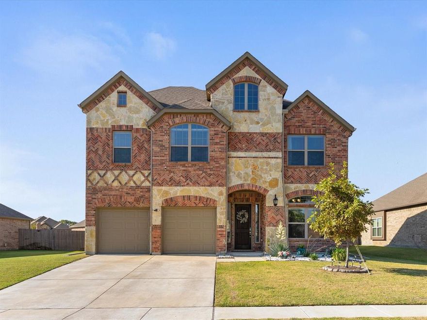 Save up to $600 per month with an Assumable loan at 3%!!! Welcome to 607 Comal Drive- A beautifully maintained 2-story home in the sought-after River Ridge neighborhood in Crandall, Texas! Built in 2020, this 2,636 sq ft home has the perfect open floor plan with a warm palette. Tthe living area offers tall ceilings and an electric fireplace along side the spacious kitchen featuring an island. This space is perfect for gathering and entertaining plus the kitchen includes a large pantry. Barstools and Dining table conveys with the home! The laundry room off the kitchen features extra cabinetry for storage as well as ample overhead storage in the garage. The main-level primary suite features dual sinks and a walk-in closet, stand up shower as well as a tub. 
The home office on the main-level has a large closet and could be used as a bedroom or flex space. The upstairs includes three bedrooms—two share a Jack-and-Jill bathroom with a walk-in closet in the 2nd bedroom. The upstairs features a media or game room, and a shared bonus space. Ample backyard has a great pie-shaped lot, with a covered patio and an outdoor fan. Zoned Crandall ISD! Enjoy a quite community while still being a short drive into the Dallas area. Come see what this stunning home has to offer! Reach out for more details on how you can save $600-700 per month by assuming the sellers current mortgage at a 3% Interest rate!