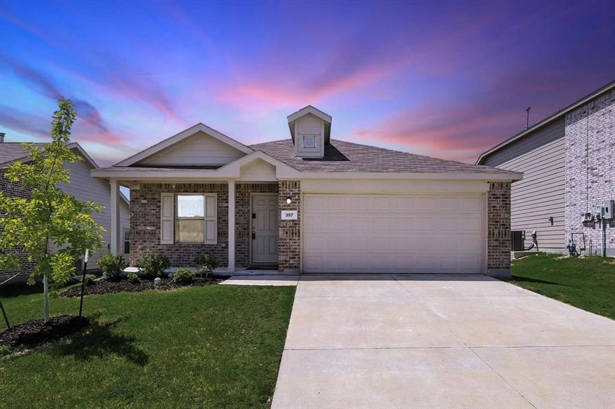 Welcome to this immaculate 3-bedroom, 2-bathroom home in the highly desirable Northwest ISD. Just 3 years old, this well-maintained property offers the perfect combination of modern comfort and low-maintenance living. Inside, you’ll find a spacious open floor plan, fresh paint, no carpet, and all tile flooring—making it as stylish as it is practical. Located in the vibrant Sendera Ranch community, residents enjoy access to 4 sparkling pools, fishing ponds, walking trails, community events, and MUCH MORE. Conveniently situated near major highways, this home also offers easy access to shopping, dining, and everyday essentials. Whether you're entertaining indoors or enjoying the outdoors, this home delivers comfort, convenience, and community—all in one beautiful package. This is a sale subject to 3rd party approval. Requires 3-5 business days for response.  The home is being sold as-is, where there are no warranties expressed or implied. Inspections are for informational purposes only and utilities will be turned on for inspections once contract is executed and earnest money paid.