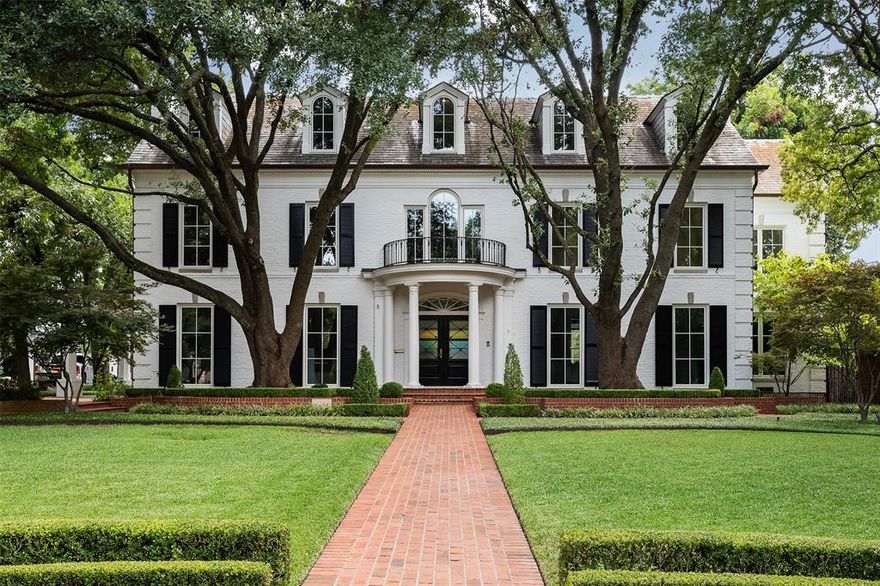 This iconic Beverly Drive Georgian manse on nearly a half acre along Turtle Creek has been stunningly transformed in 2021. Combining traditional character and an exceptional floor plan with cutting-edge materials has resulted in a refreshing and refined luxury home. The new kitchen design features lacquered cabinetry and hot-rolled steel French doors leading to a climate-controlled loggia with a folding NanaWall System, all overlooking the resort-like grounds with negative edge pool and new turf. Upstairs are four spacious suites, including the primary with dual bathrooms, large walk-in closets and study. The 3rd floor offers a game room, 5th suite and panoramic city views! 943 sf full quarters and 3-car garage