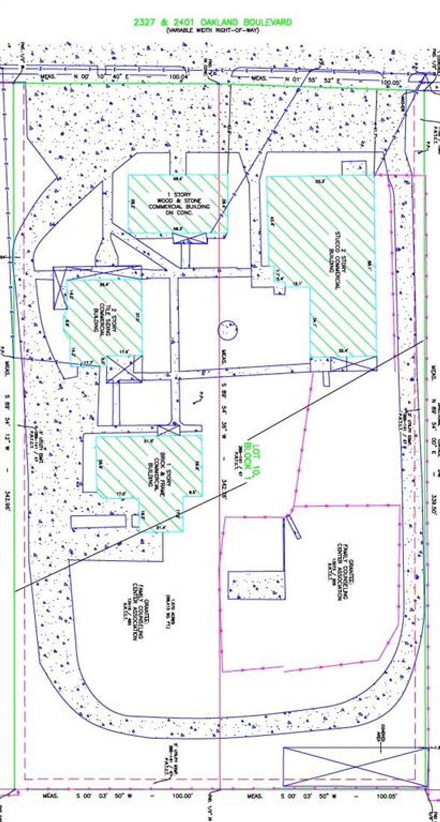 Investor special! This includes 2 lots totaling 1.5 acres and 2401 & 2327 Oakland Blvd. Currently zoned CF Community Facilities, which allows the following use - public facilities including churches, govt. offices, health services, public safety, colleges and schools, community and group homes, and recreation facilities. 1 structure still stands all the older buildings have been demolished