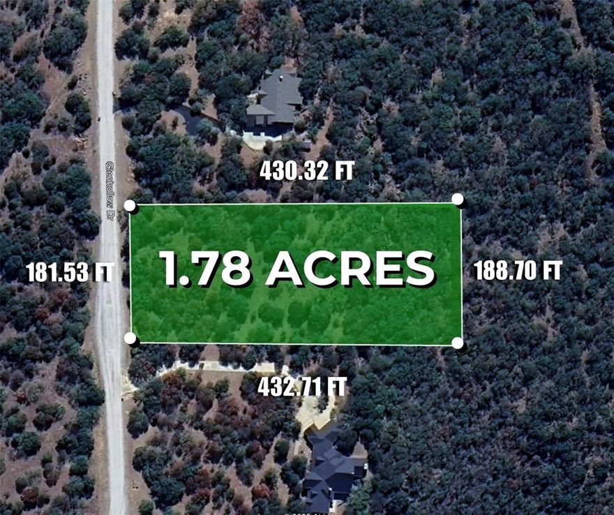 Located on Glenhollow Dr in the gated 7R Ranch community, this 1.781-acre parcel in Palo Pinto County offers a mix of gently wooded terrain and natural elevation. The sloped portion of the lot provides long-range views of the surrounding hills and nearby water features, while the flatter area is well-suited for home construction. With paved road access and electric nearby, the lot is ready for development. Zoned for residential use, the property allows only stick-built single-family homes with a minimum size of 1,800 square feet. Manufactured, mobile, and modular homes are not permitted. Community water is available and a septic system will be required. As a property owner in 7R Ranch, you’ll have access to a wide range of private amenities, including a full fitness and recreation center with gym, resort-style pool, sauna, movie theater, game lounge, and grilling stations. Outdoor features include hiking and horseback trails, access to Lake McIntyre for fishing and kayaking, and designated overlook areas with expansive views across the landscape. The community is well maintained with paved roads and controlled entry. This lot is just 13 minutes from Gordon and under 30 minutes from Palo Pinto Mountains State Park. Fort Worth is approximately 71 miles east, with quick access via Interstate 20. Buyer is responsible for all closing costs, PERC testing, and installing all utilities (electric, water, and septic). Don’t miss the chance to make it yours! Contact us today for more details.
