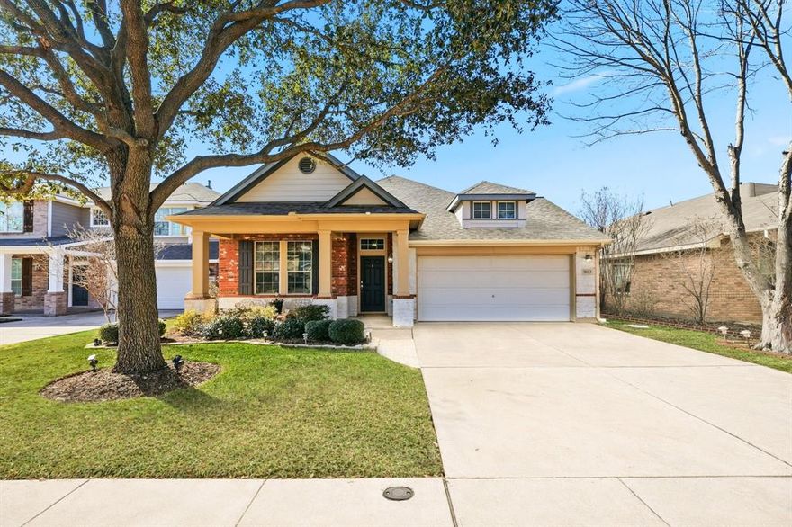 One owner beautifully updated David weekly  single-story home situated on a desirable cul de sac lot near community pool, park and playground. NEW INTERIOR AND EXTERIOR PAINT, UPDATED FLOORING, HVAC, ENERGY EFFICIENT WINDOWS, WATER HEATER AND GARAGE DOOR OPENER ensures that you move into a welcoming space with peace of mind and a thoughtful, flexible layout, this home is truly MOVE-IN READY! Inside, you’ll find a light and OPEN FLOOR PLAN. The main living area flows seamlessly into the kitchen great for entertaining. The kitchen features LARGE GRANITE COUNTERTOPS, a GAS STOVE, ample cabinetry and pantry. SEPARATE LAUNDRY ROOM. SPLIT FLOORPLAN with the primary located in the back of the home. The primary bedroom offers large windows giving plenty of natural light and en-suite bathroom offers a walk-in shower, dual sinks, heated ceramic tile flooring and a large walk-in closet. The secondary bedrooms offset in a private hallway. An additional flex space between the secondary rooms creates a central hub that keeps everything connected. It offers a quiet space for remote work, homework, or home organization, providing versatility depending on your lifestyle needs. Outside, this home delivers added CURB APPEAL, EXTRA YARD SPACE, and increased privacy. The BACK PATIO with flagstone offers an abundance of shade. Enjoy the beauty from the mature oak trees, plants and your very own pond overlooking the greenbelt. Located in Liberty Crossing where residents enjoy community amenities including a COMMUNITY POOL, PARK, PLAYGROUND, and WALKING TRAILS, all with convenient access to nearby shopping, dining, and commuting. In one of DFWs top school districts. This home combines fresh updates, functional spaces, and a great neighborhood — a rare find that checks all the boxes. This home is a must see and ideal for anyone who needs space and can customize to their specific needs and make it their own.